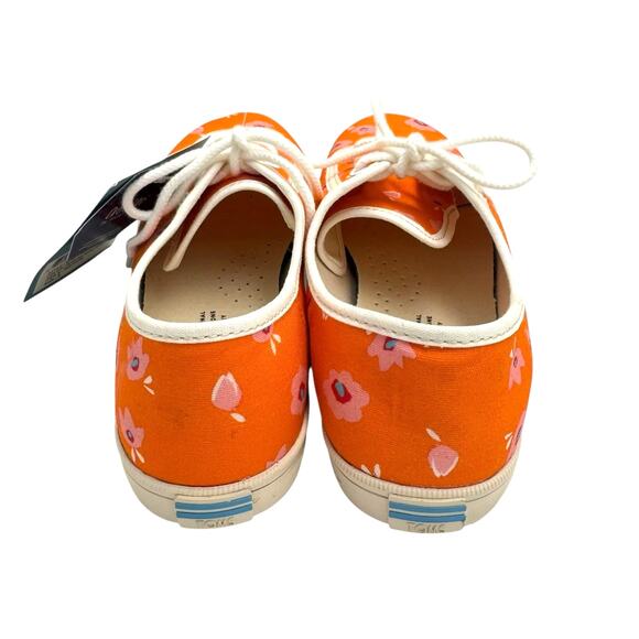 Toms NEW Women's Carmel Orange Persimmon Floral Casual Canvas Comfort Sneakers - Picture 6 of 10